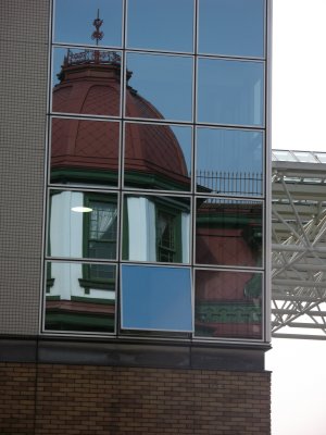 Reflection of the former library