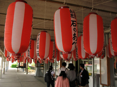 Festival lanterns at Hiraizumi Station