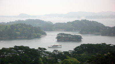 View down on another sightseeing boat