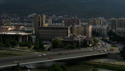 Central Skopje with Goce Delčev Bridge