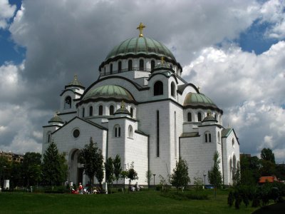 Cathedral of Sveti Sava from the park