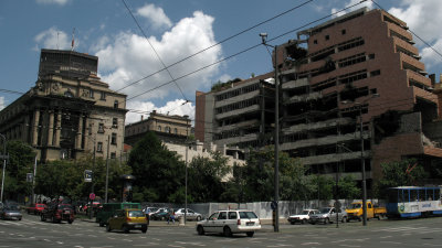 Bombed out buildings on Kneza Miloa