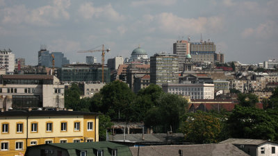 Central Belgrade skyline with Sveti Sava