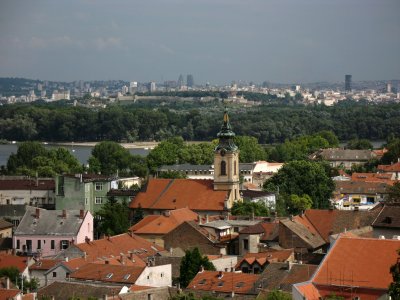 Zemun view with Ascension of Virgin Mary Church