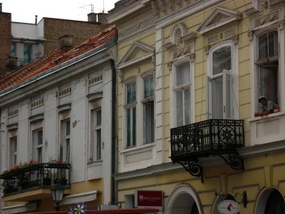 Facades and balconies in downtown Zemun
