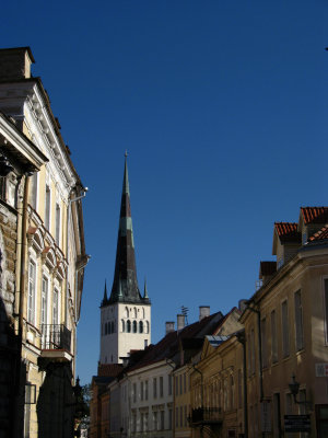 Looking down Lai to St. Olaf's Church