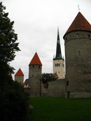 Stone towers and St. Olafs from outside the walls