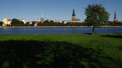 View of Old Rīga from the west bank