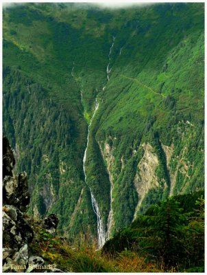 Waterfalls in the distance