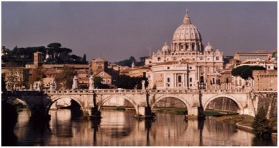 Tiber River and St Peter's Cathedral