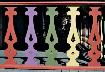 Colorful porch railings