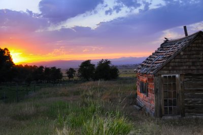 Nevada sunsets and old barns