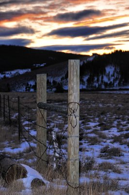 Barbed wire sunset