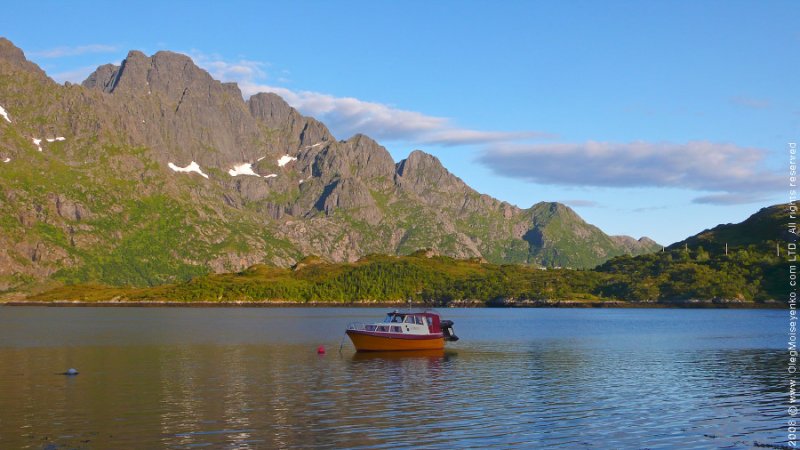 Little fishing boat at Lofotens