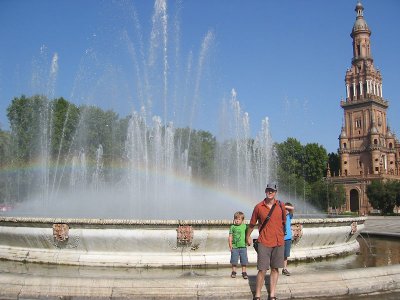 Ralph, S2 and Luis with Plaza de Espaa Rainbow