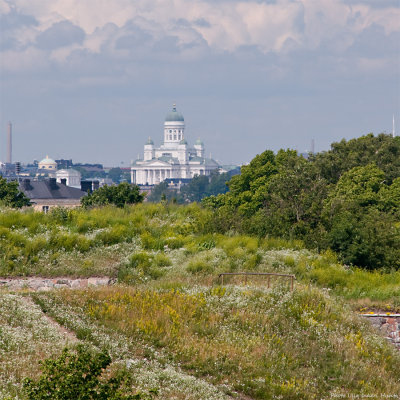 View of central Helsinki from Kustaanmiekka at Suomenlinna fortress