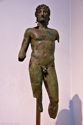 Bronze statue of a young man