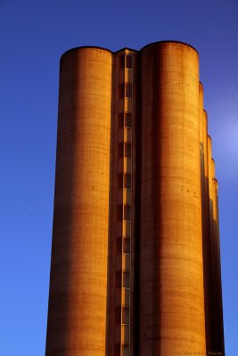 Silos by the terminal in Stockholm harbour