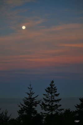 Morning Moon over the Pacific Ocean