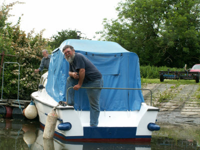 June 12 Colin putting boat in water