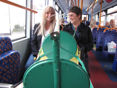 On the bus from Deal to Sandwich with our treasures