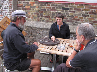 A quick game outside the Bell Hotel, Sandwich