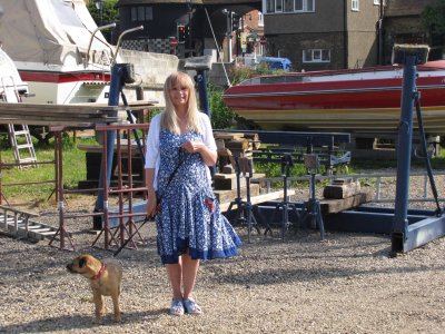 We're supervising Colin's boat being cleaned