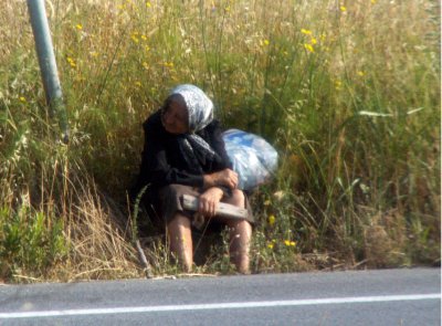 June 1 - en route to Delphi I saw this lady by the road