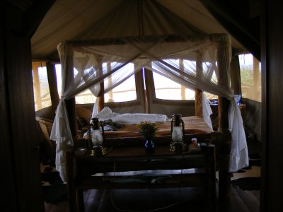 Our tent looking out