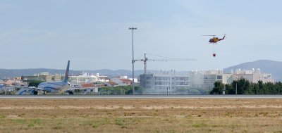 a small Fire near Faro International Airport