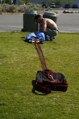 Sean, the Kiwi from Oz, packing his chute