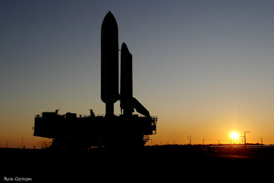 STS-116 Rollout Sunrise