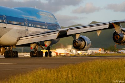 KLM 747 prepares for take off