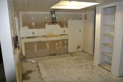 Cabinets, counters and appliances go...