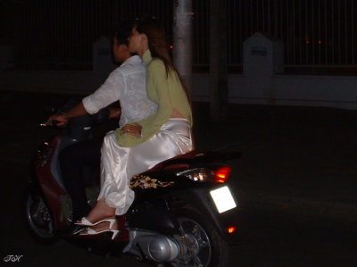 Ao dai and motorbike