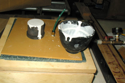 Filled Flask on The Vacuum Table