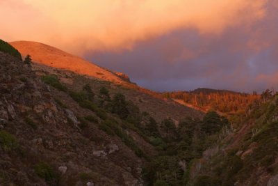 Sunset at Lopez rock, California Coastline