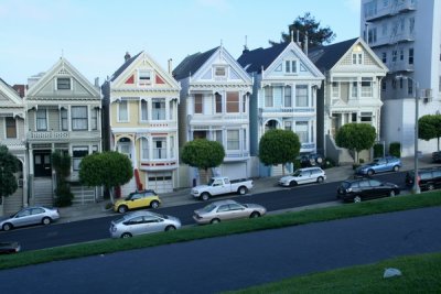 Painted ladies on Steep street, San Francisco, California