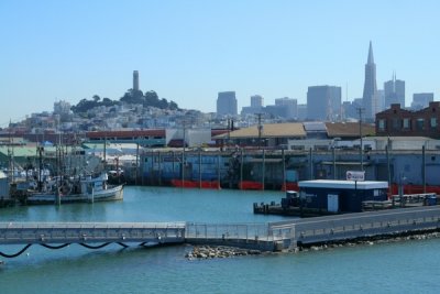 City view from Fishermans Wharf, San Francisco, California