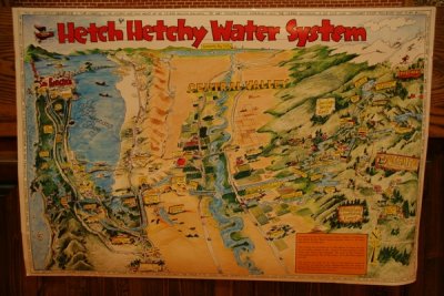 Hetch Hetchy Water System map, California