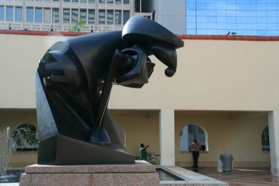 Statue in front of MAM, Miami Florida