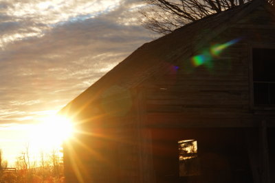 DSC00051.jpg special sunset ... SEEING THROUGH an old barn near Jay, Maine... see the sunset at...