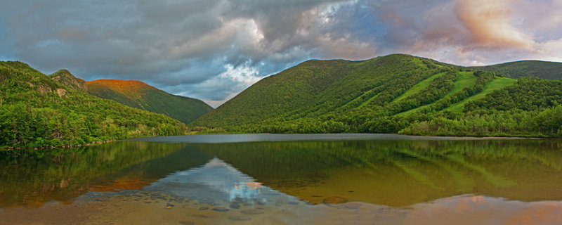 Sun Setting on Lafayette, Cannon Mountain & Echo Lake