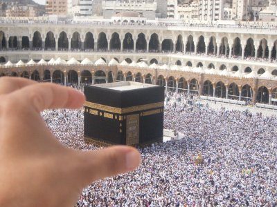 Reaching out for the Kaaba,Mecca.