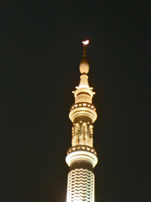 real crescent on the minaret.Medina