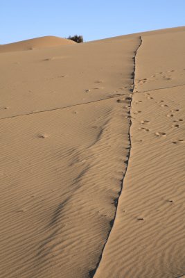 Electricity wires across the sands.