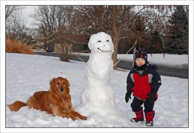 Ryan & Bailey w/snowman