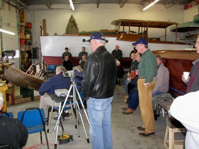 Rich DeGlopper, man in the leather jacket, is capturing the seminars on video for archives.