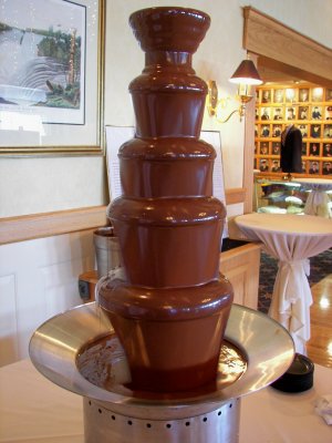 Ye old chocolate fountain, good for a sweet tooth fix.