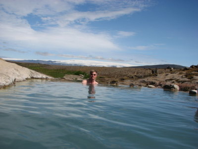 The photographer in a hot bath